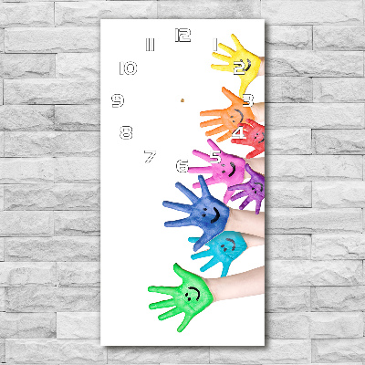 Reloj rectangular Manos pintadas