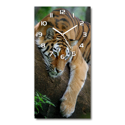 Reloj rectangular Tigre en un árbol