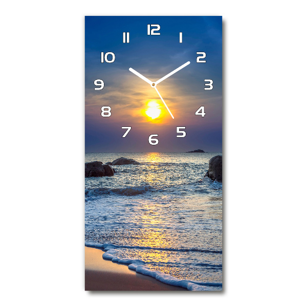 Reloj rectangular Playa al atardecer