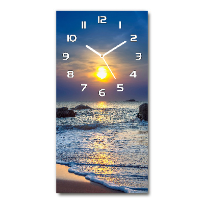 Reloj rectangular Playa al atardecer