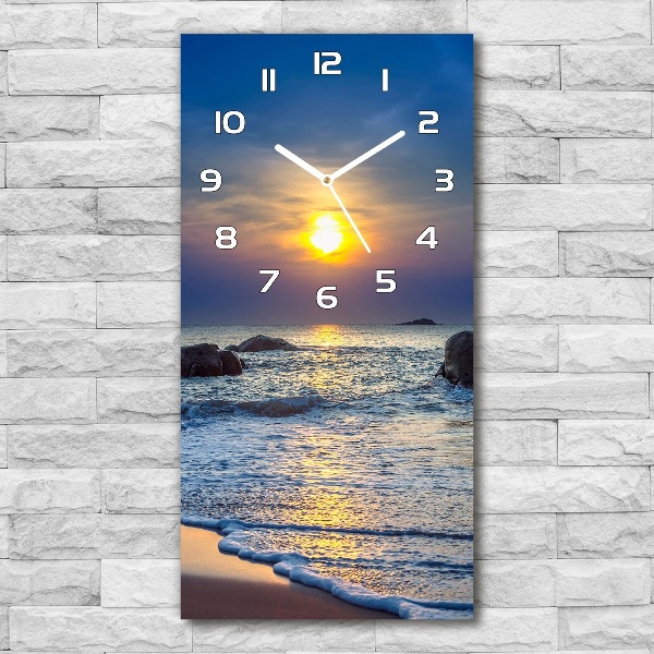 Reloj rectangular Playa al atardecer