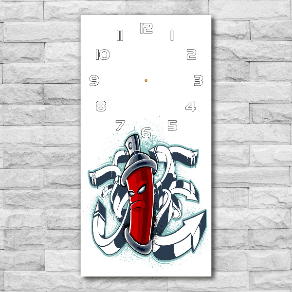 Reloj de cristal vertical Pintada