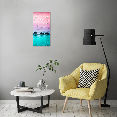 Reloj vertical Bungalows sobre el agua