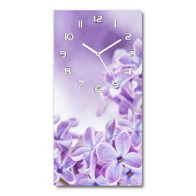 Reloj de vidrio vertical Flores lilas