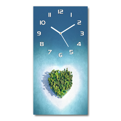 Reloj de cristal vertical Playa en forma de corazón