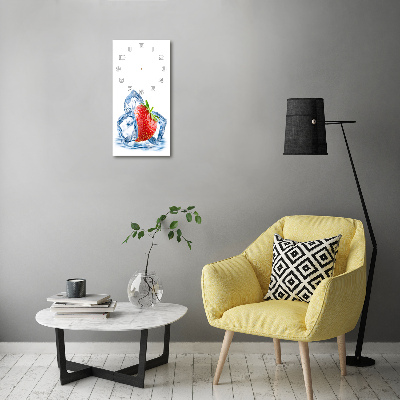 Reloj de vidrio vertical Fresa y hielo