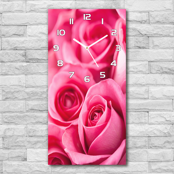 Reloj vertical Rosas rosadas