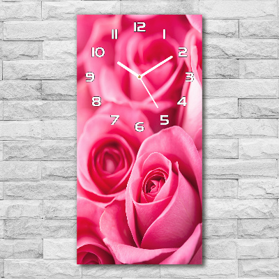 Reloj vertical Rosas rosadas