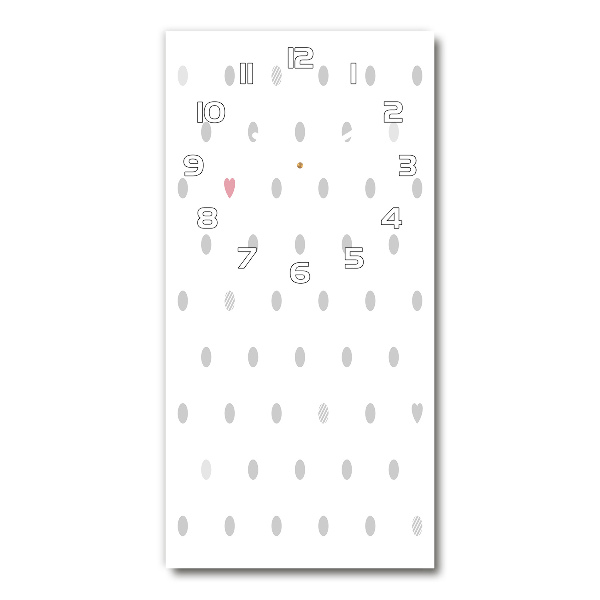 Reloj rectangular Puntos y corazones