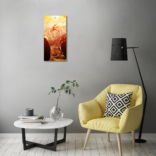 Reloj rectangular Saltar sobre el abismo