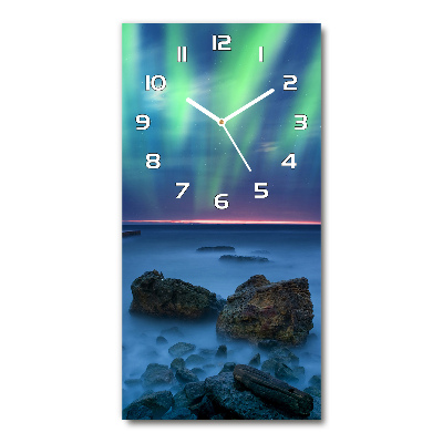 Reloj de vidrio vertical Auroras boreales