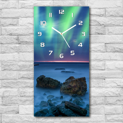 Reloj de vidrio vertical Auroras boreales