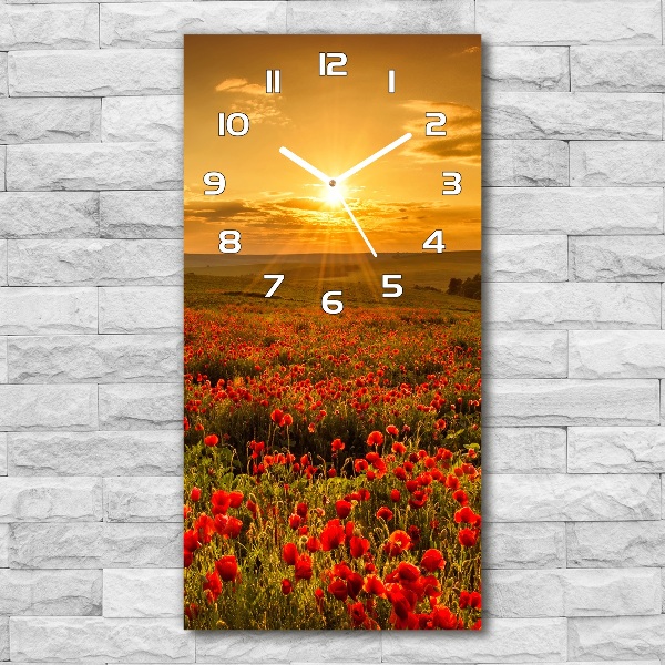 Reloj rectangular Campo de amapolas