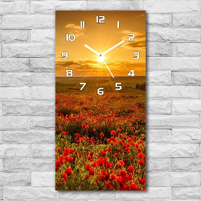 Reloj rectangular Campo de amapolas