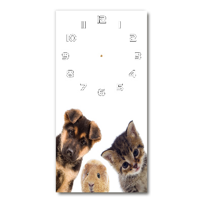Reloj de vidrio vertical Mascotas