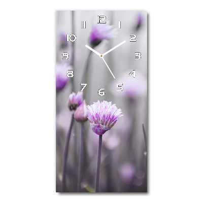 Reloj de vidrio vertical Flores de cebollino