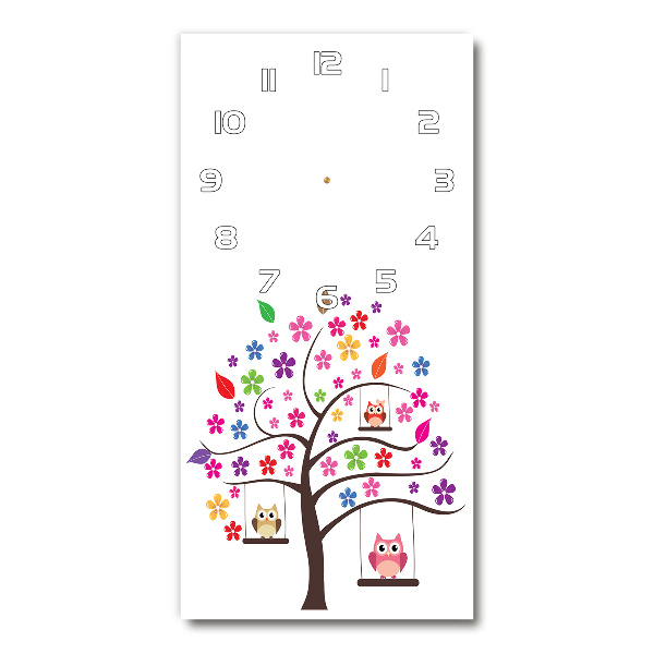 Reloj vertical Búhos en columpios