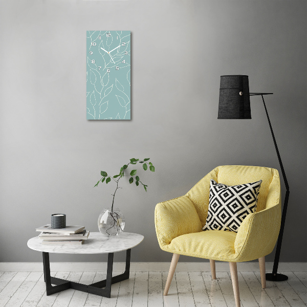 Reloj de vidrio vertical Hojas