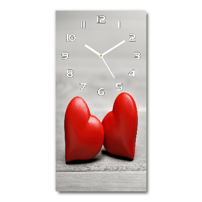 Reloj vertical Corazones en madera