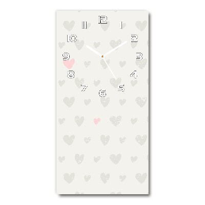 Reloj de cristal vertical Fondo de corazones