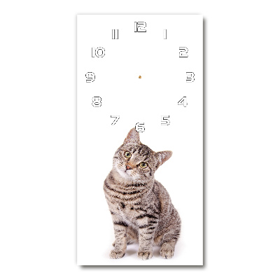Reloj de vidrio vertical Gato