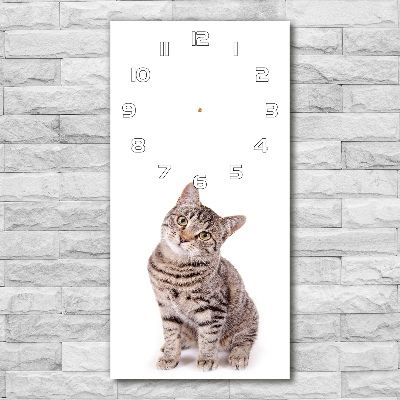 Reloj de vidrio vertical Gato