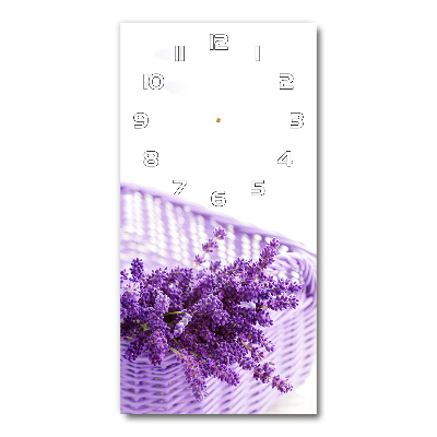 Reloj de cristal vertical Lavanda en una cesta