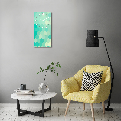 Reloj de vidrio vertical Fondo geométrico