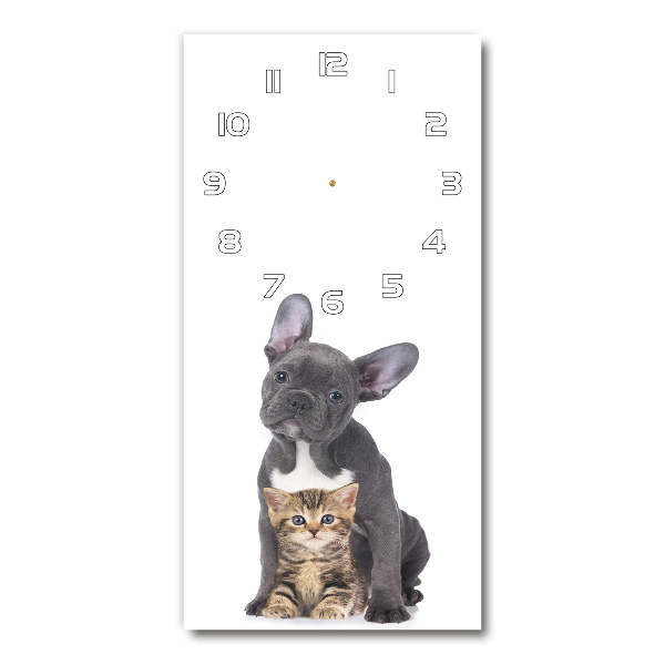 Reloj rectangular Perro y gato