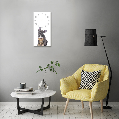 Reloj rectangular Perro y gato