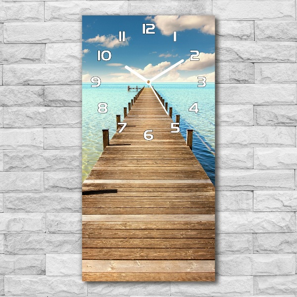 Reloj rectangular Muelle de madera