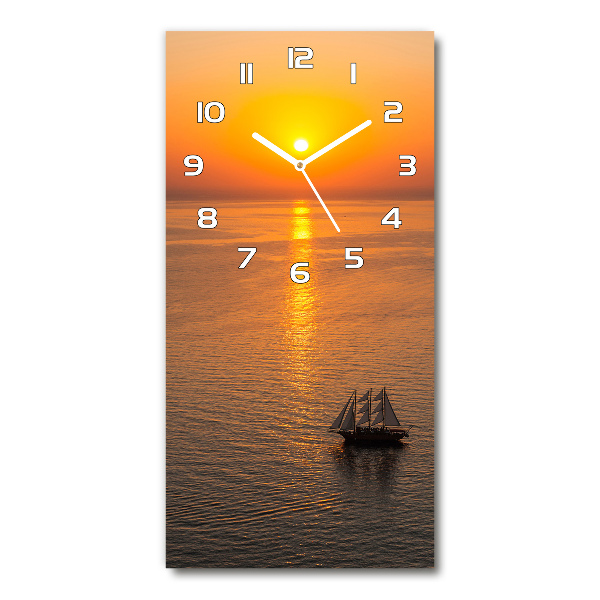Reloj de cristal vertical Mar al atardecer