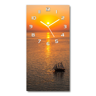 Reloj de cristal vertical Mar al atardecer