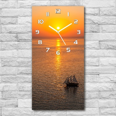 Reloj de cristal vertical Mar al atardecer