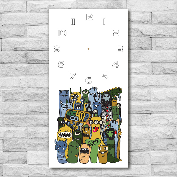 Reloj de cristal vertical Monstruos locos