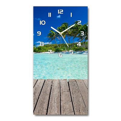 Reloj de cristal vertical Playa tropical
