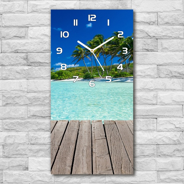 Reloj de cristal vertical Playa tropical