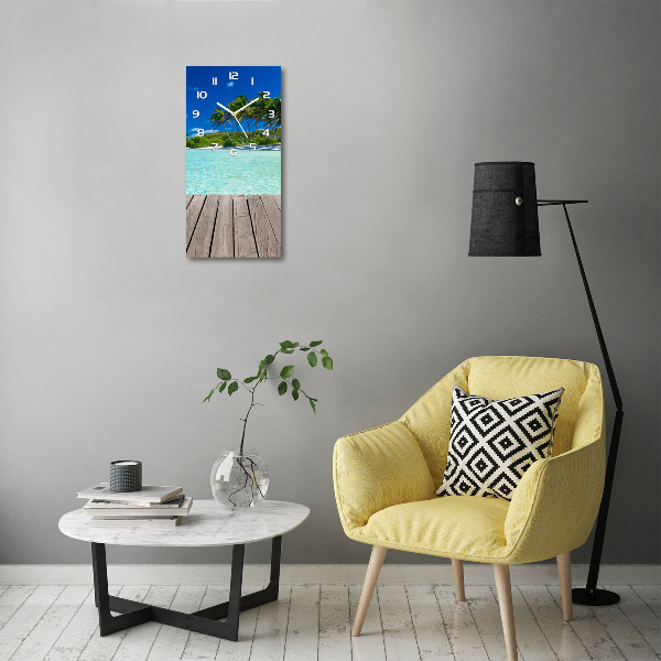 Reloj de cristal vertical Playa tropical