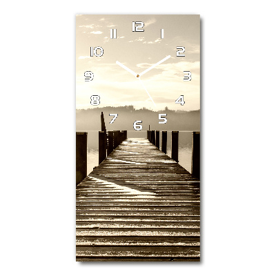 Reloj vertical Muelle de madera