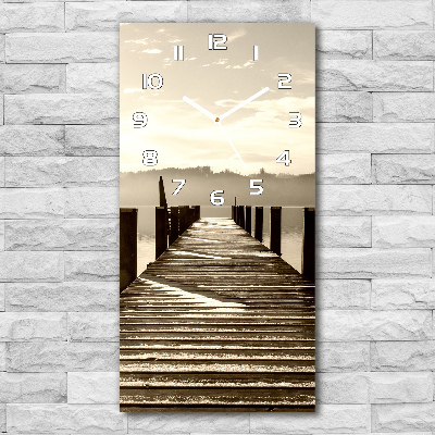 Reloj vertical Muelle de madera