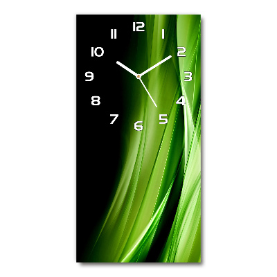 Reloj de cristal vertical Fondo de ondas verdes