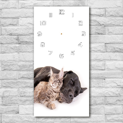 Reloj vertical Perro y gato