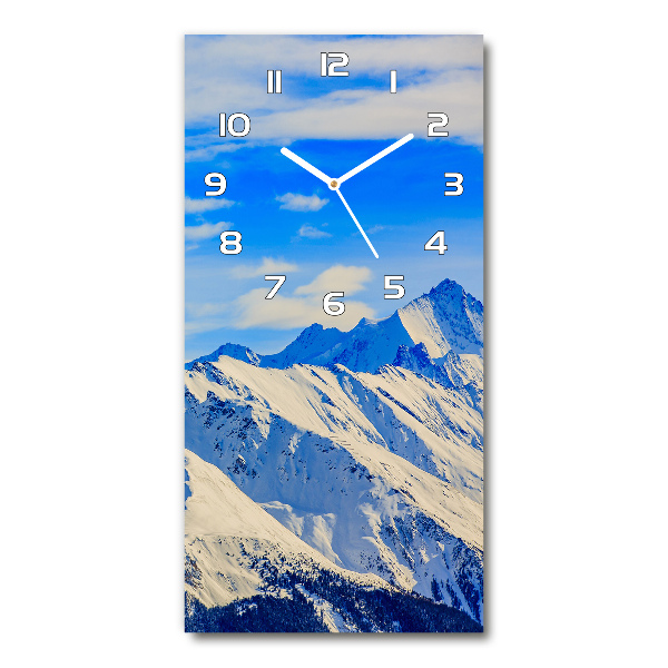 Reloj de cristal vertical Montañas en invierno