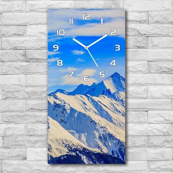 Reloj de cristal vertical Montañas en invierno