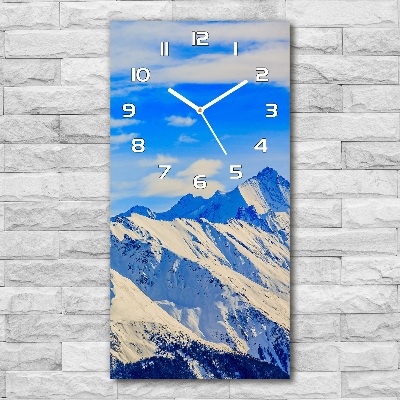 Reloj de cristal vertical Montañas en invierno