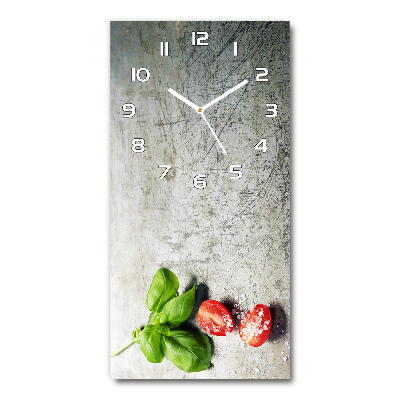 Reloj rectangular Tomates y albahaca