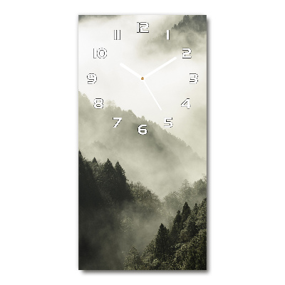 Reloj de cristal vertical Niebla sobre el bosque