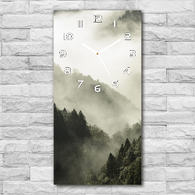 Reloj de cristal vertical Niebla sobre el bosque