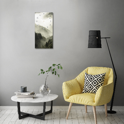 Reloj de cristal vertical Niebla sobre el bosque