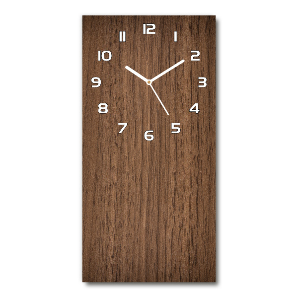 Reloj de vidrio vertical Fondo de madera